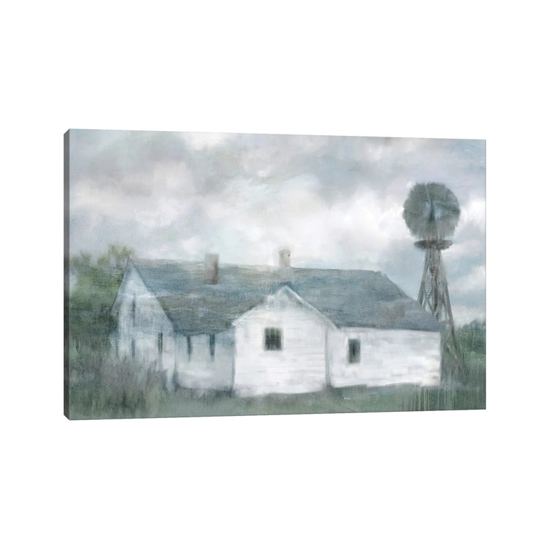 Summer Farmhouse by Katrina Jones - Wrapped Canvas Painting, 20.32 cm H x 30.48 cm W