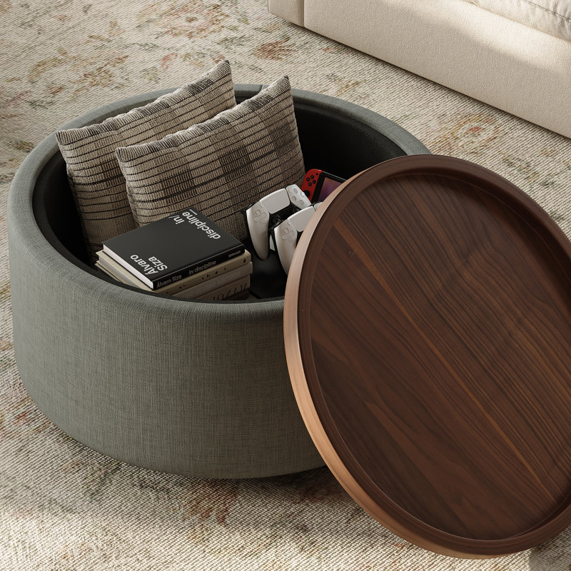 Table basse ronde avec rangement Verve, Gris