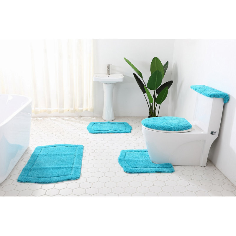 Non-Slip Bath Rug, Aqua
