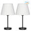Ensemble de 2 lampes de table de chevet avec cadre et base en métal noir