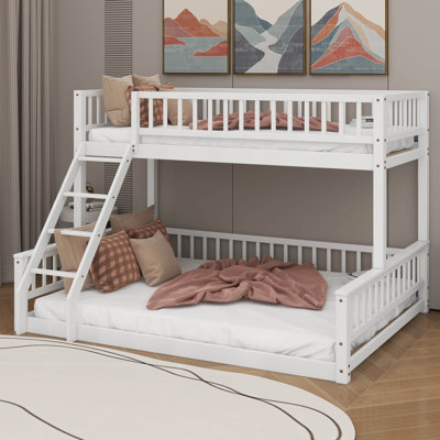 Twin XL Over Queen Bunk Bed With Ladder
