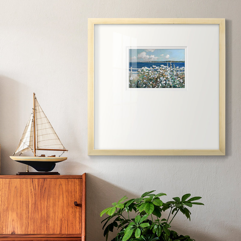 Jardin Bayside, H 17 po x l 17 po x P 1,25 po, Papier encadré brun