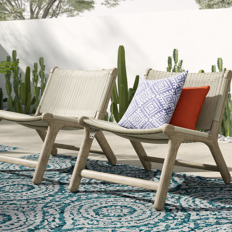 Chaise de patio en teck Almira, Gris, Teck Driftwood