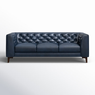 Peale 89'' Full-Grain Genuine Italian Leather Sofa