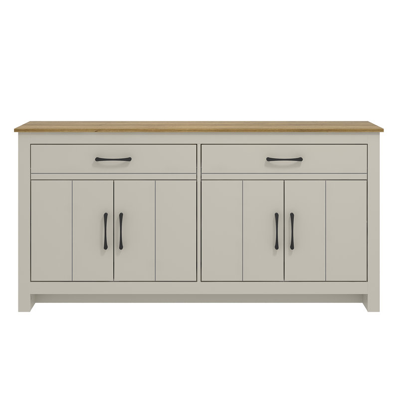 4 Door 2 Drawer Multifunctional Sideboard, Light Grey