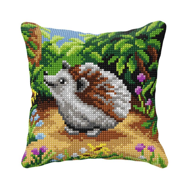 Ensemble de coussin au point de croix « Hérisson des bois » par Orchidea 99097