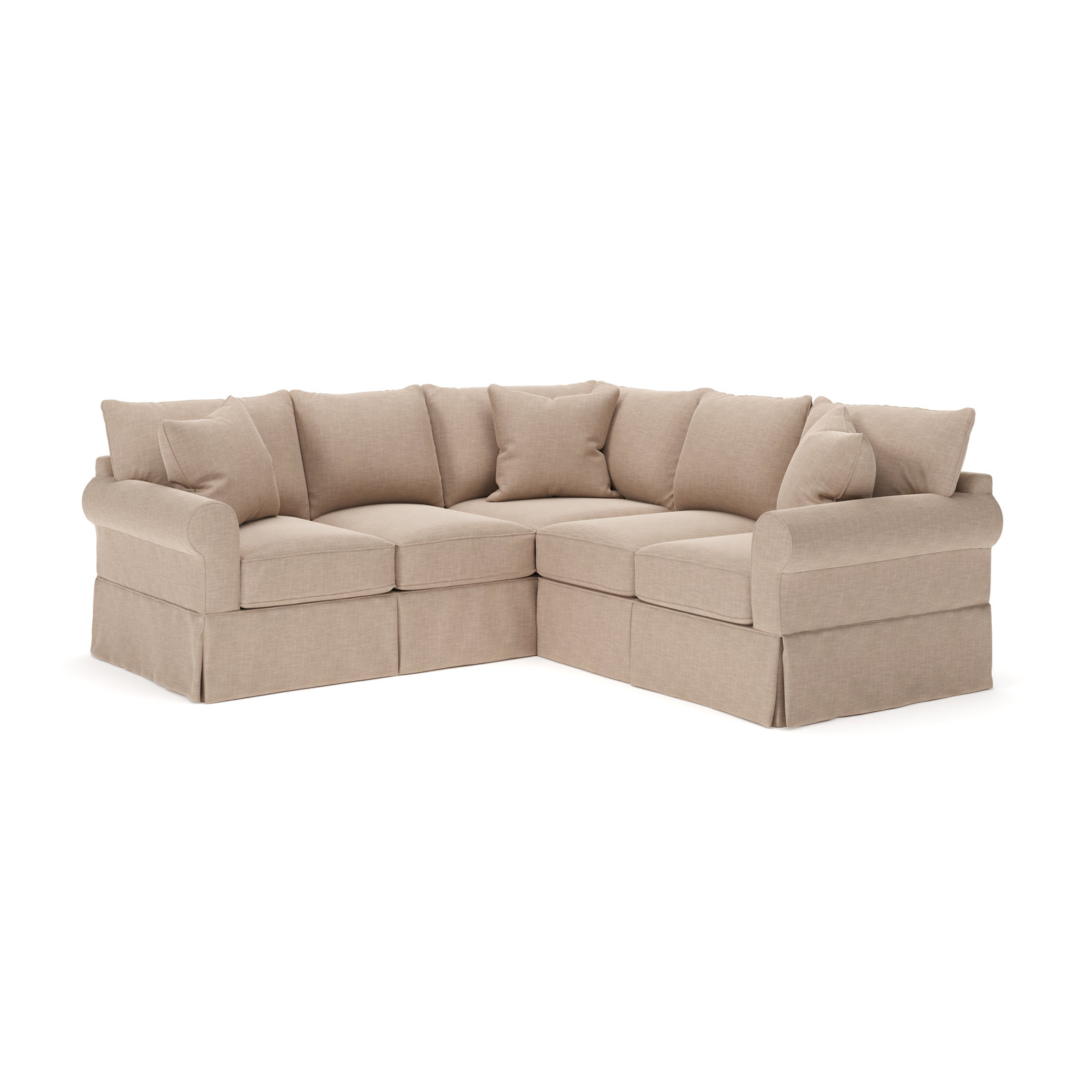 Amari 94" Wide Corner Sectional, Left Hand Facing, Conversation Linen Basketweave