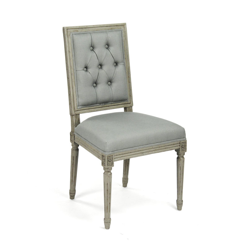 Chaise d'appoint empilable capitonnée Bodil, gris