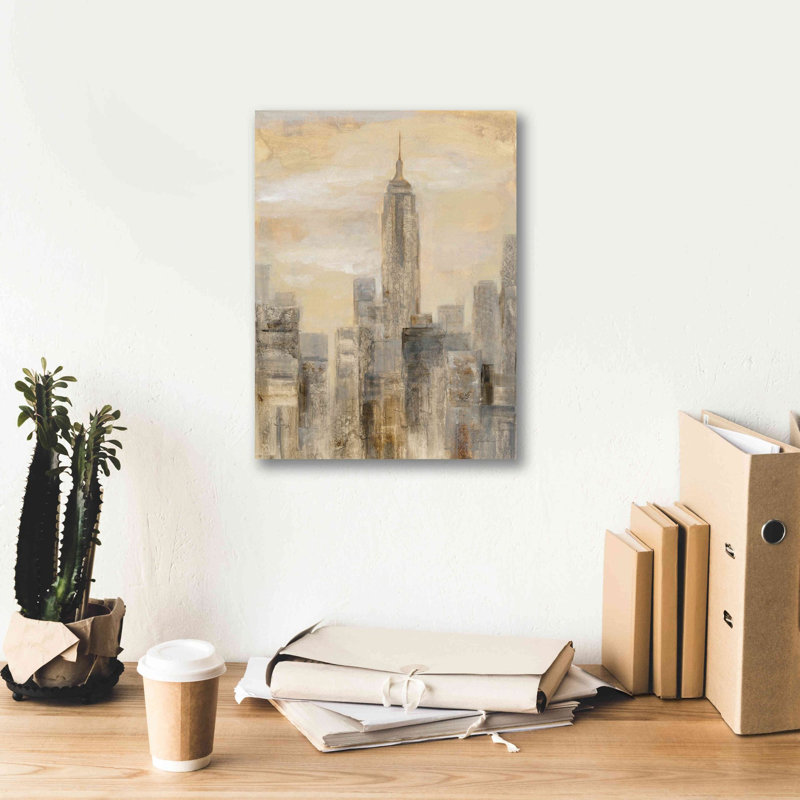 «City Blocks II» par Silvia Vassileva, art mural sur toile, H 16 po x l 12 po x P 0,75 po