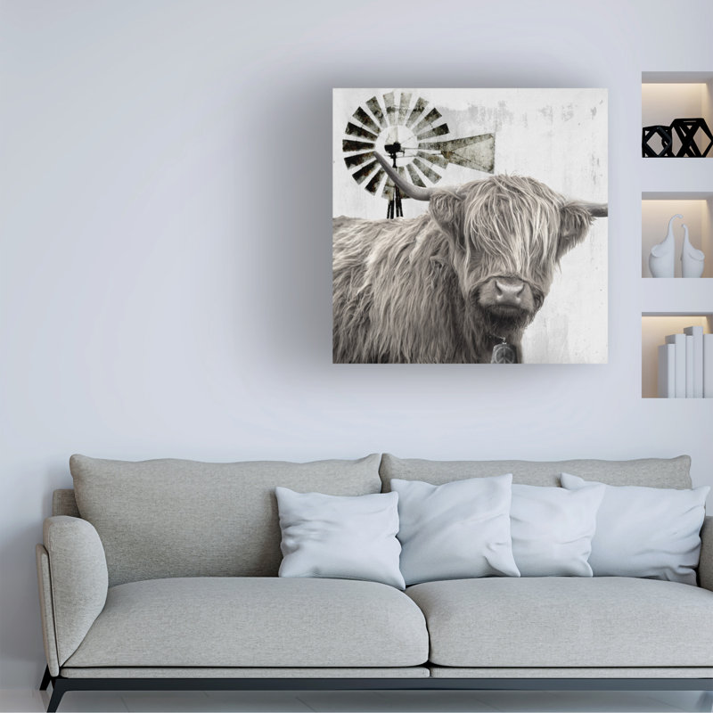 Animals Wind Farm On Canvas Graphic Art, 14" H x 14" W x 2" D