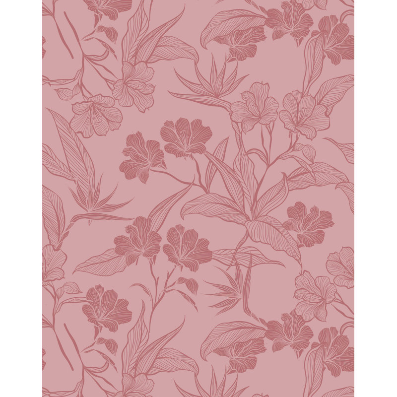 Maceus 7m x 75cm Wallpaper Roll, Pink