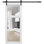 Porte de grange coulissante avec quincaillerie | Lucia 2555 avec verre transparent | Ensemble robuste de cintres 6,6 pi | Portes intérieures Lite Lite