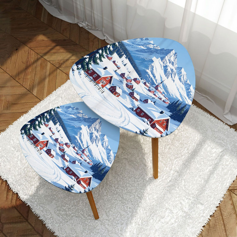 Ensemble de 2 tables basses gigognes Triangle