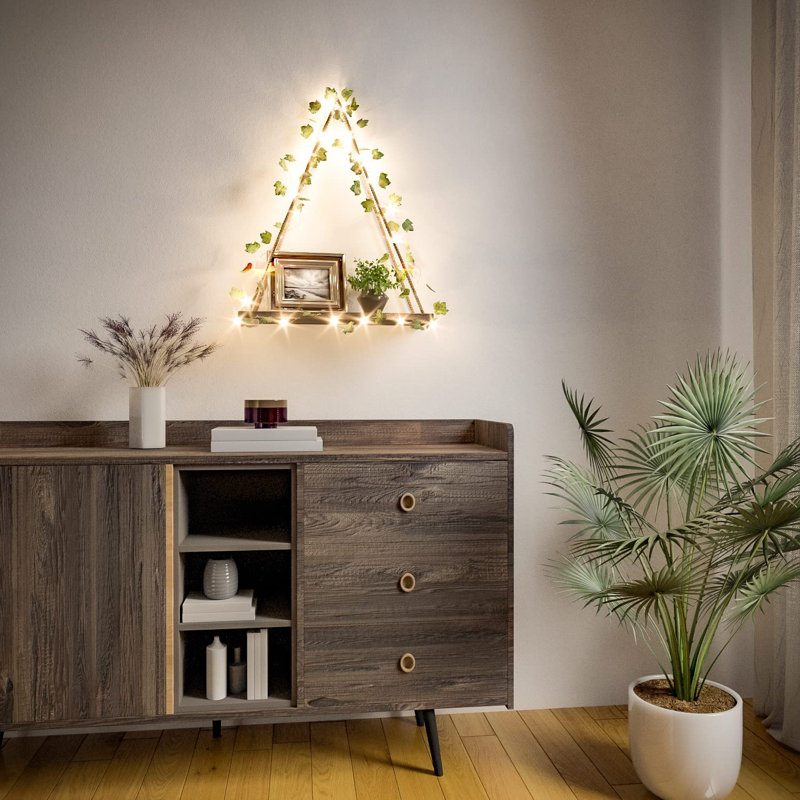 Oberry 2 Piece Triangle Solid Wood Floating Shelf