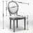 Solid Wood Frame Dining Chair with Antique Painting and Linen Fabric Set of 2-1800444672-1800444676