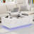 47.2-Inch Large Lift Top Coffee Table, Modern High Glossy LED Coffee Table With One Sliding Drawer & Hidden Compartment, Wireless Charging & Speaker, Marble Coffee Table For Living Room, Office-122407800