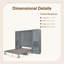 Grand lit escamotable mural gris avec placard-90714752