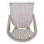 Tabouret de bar 29,5 po en rotin français d'extérieur, blanc et noir, structure en aluminium avec finition en bambou (ensemble de 2)