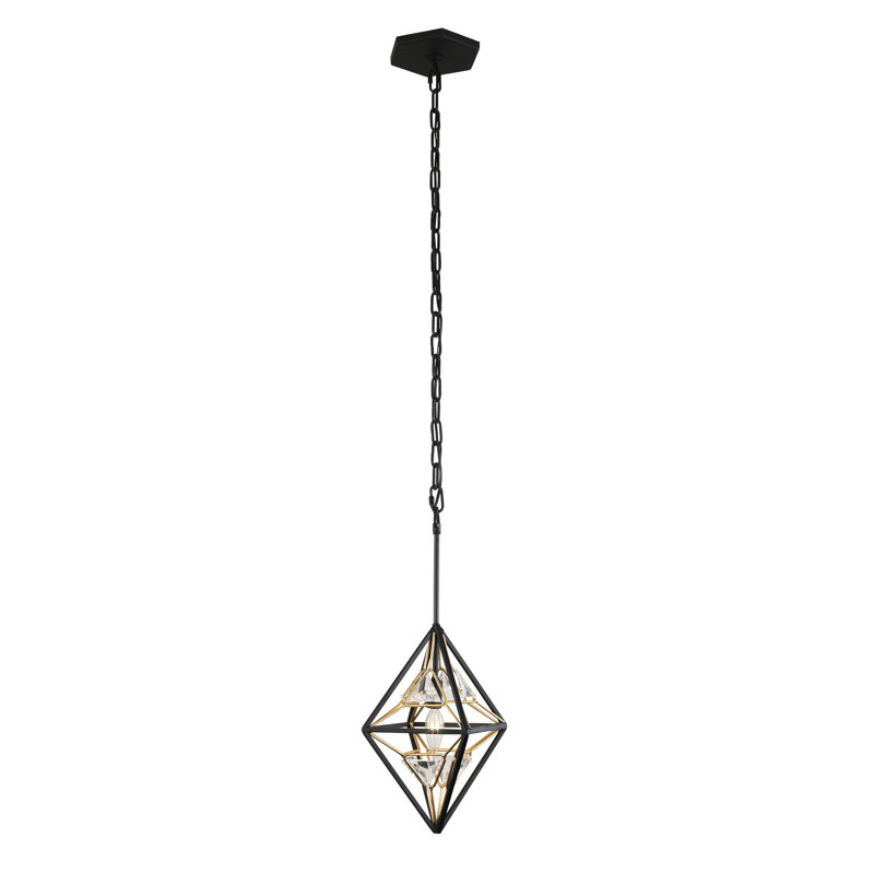 Marcia Matte Black and Gold Crystal Mini Pendant
