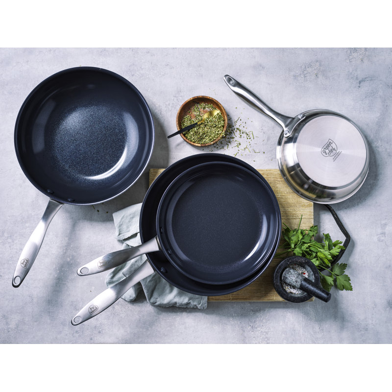 GreenChef Profile Plus Stainless Steel Ceramic Non-Stick Frying Pan, 30cm