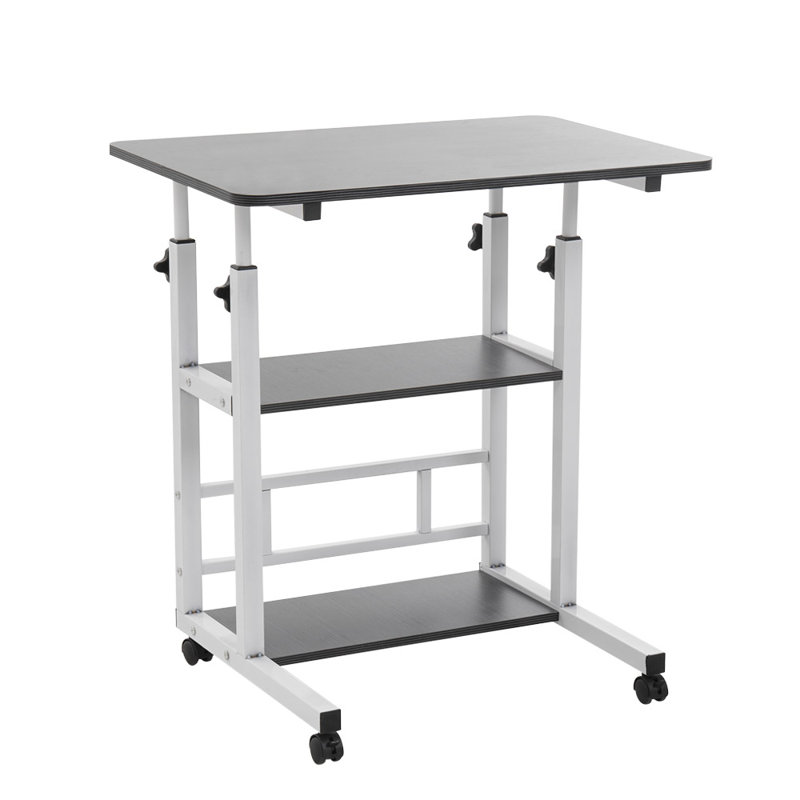 Adjustable Height Modular Iron Writing Desk, Charcoal