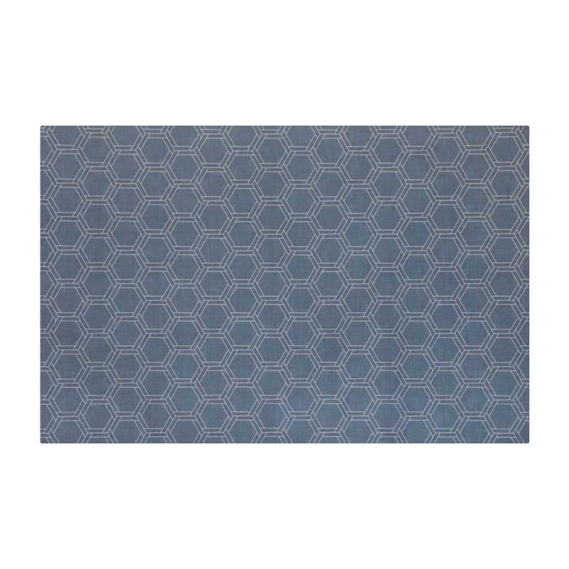 Un-Rug Honeycomb Low Profile Kitchen Mat, Rectangle 1'11" x 2'11", Blue