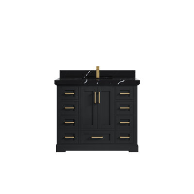 Boston 42 po X P 22 po De meuble-lavabo simple en fer forgé Quartz