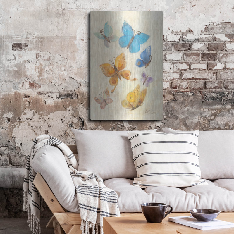 Art mural en métal luxueux «Butterflies» par Albena Hristova, 24 po x 36 po, H 36 po x l 24 po