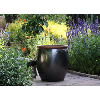 Pot à fleurs à rebord cylindrique PLANTatorEM (argent) - Céramique de cuisson à la main