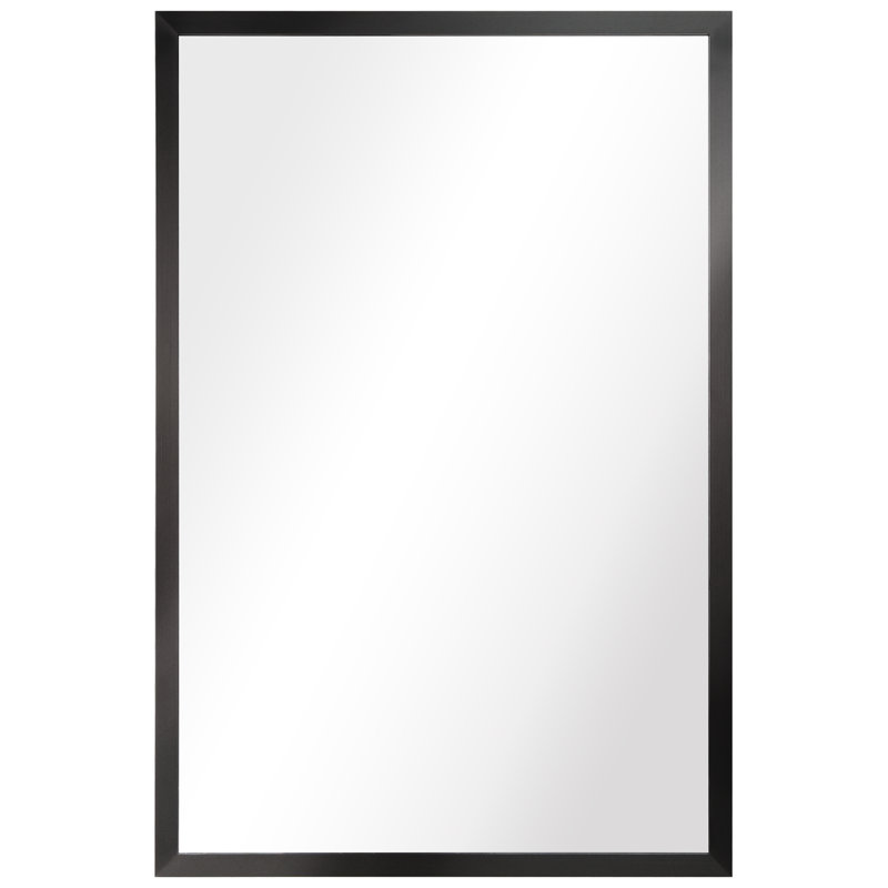 Manal Stainless Steel Rectangle Mirror, Brushed Black
