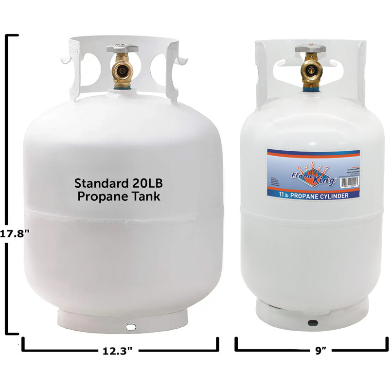 White 10 Pound Steel Propane Tank with OPD Valve
