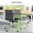 Mid Back Top-Gain Leather Office Chair With Arm And Aluminum Frame, Swivel Conference Desk Chair-1952329208