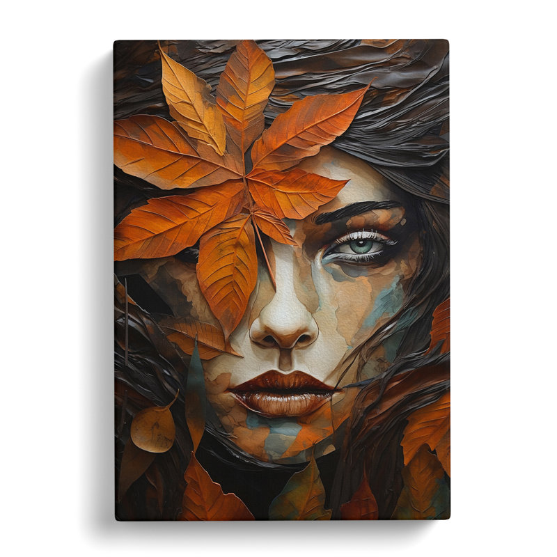 Leaf Contemporary Art - Wrapped Canvas, 50cm H x 35cm W x 3cm D