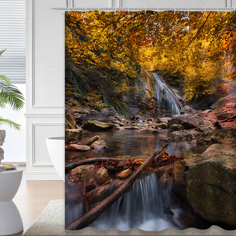 Amazing Colorful Waterfall Landscape Shower Curtain with 12 Hooks, L 72 po x l 78 po