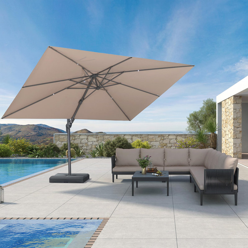 Cantilever Parasol, 264.2cm H x 365.8cm W x 274.3cm D, Sand Dune