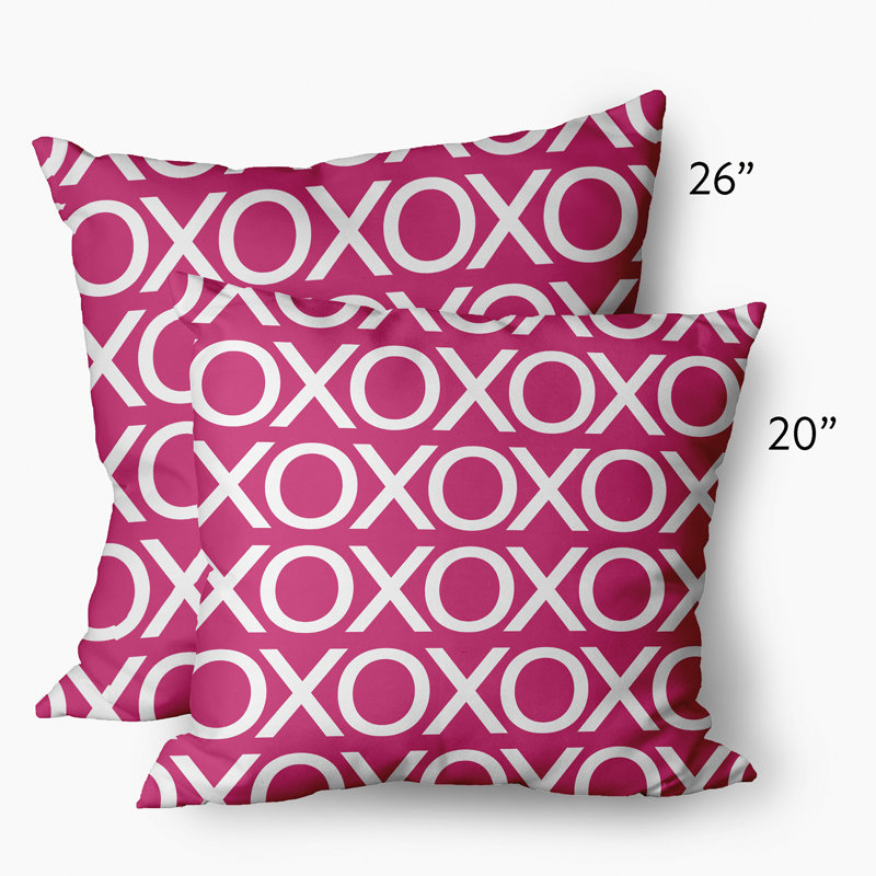 Oreiller carré, Fuchsia, H 26 po x l 26 po