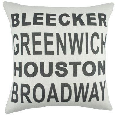 New York Cotton Throw Pillow