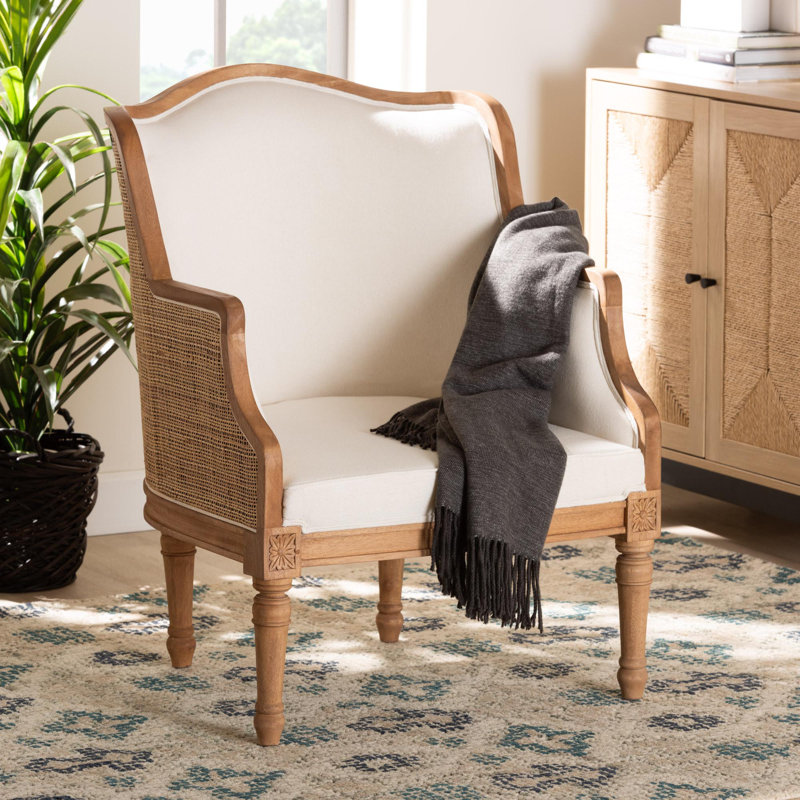 Binnu 26.4'' Wide Rattan and Bayur Wood Armchair, Brown