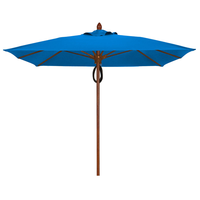 Parasol de marché carré 7,5 pi Prestige, Bleu pacifique, Châtaigne