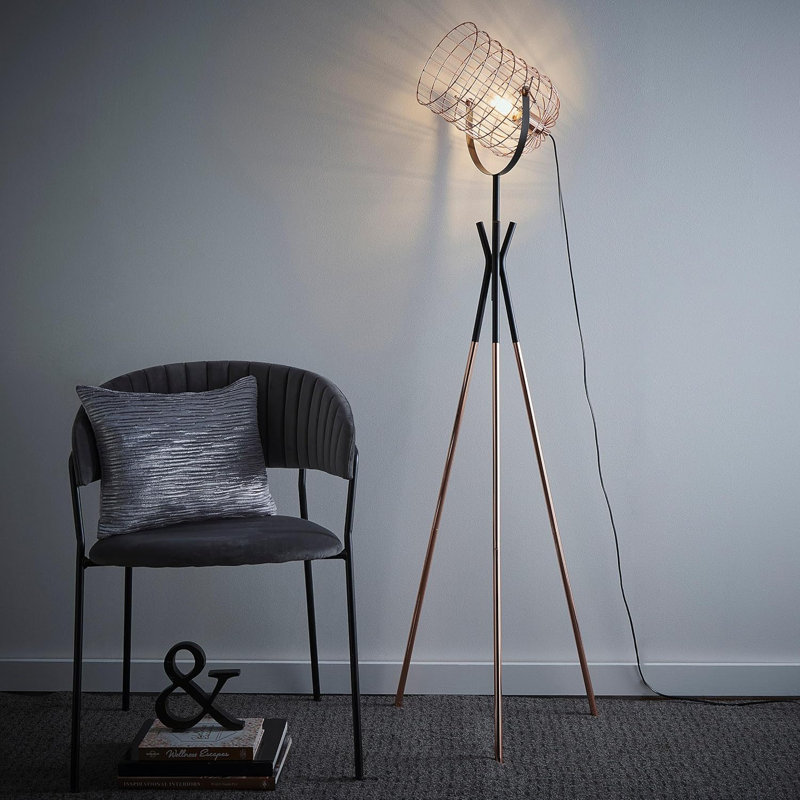 Aamya 145cm Polished Tripod Floor Lamp