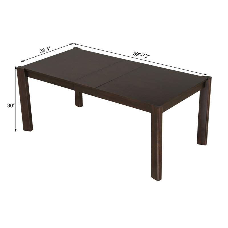 Table de salle à manger extensible en bois massif Farmhouse - Conception peu encombrante, Noyer