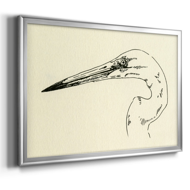 Heron Head II, reproduction d'art sur toile, H 30 po x l 44 po x P 1,5 po, Argent