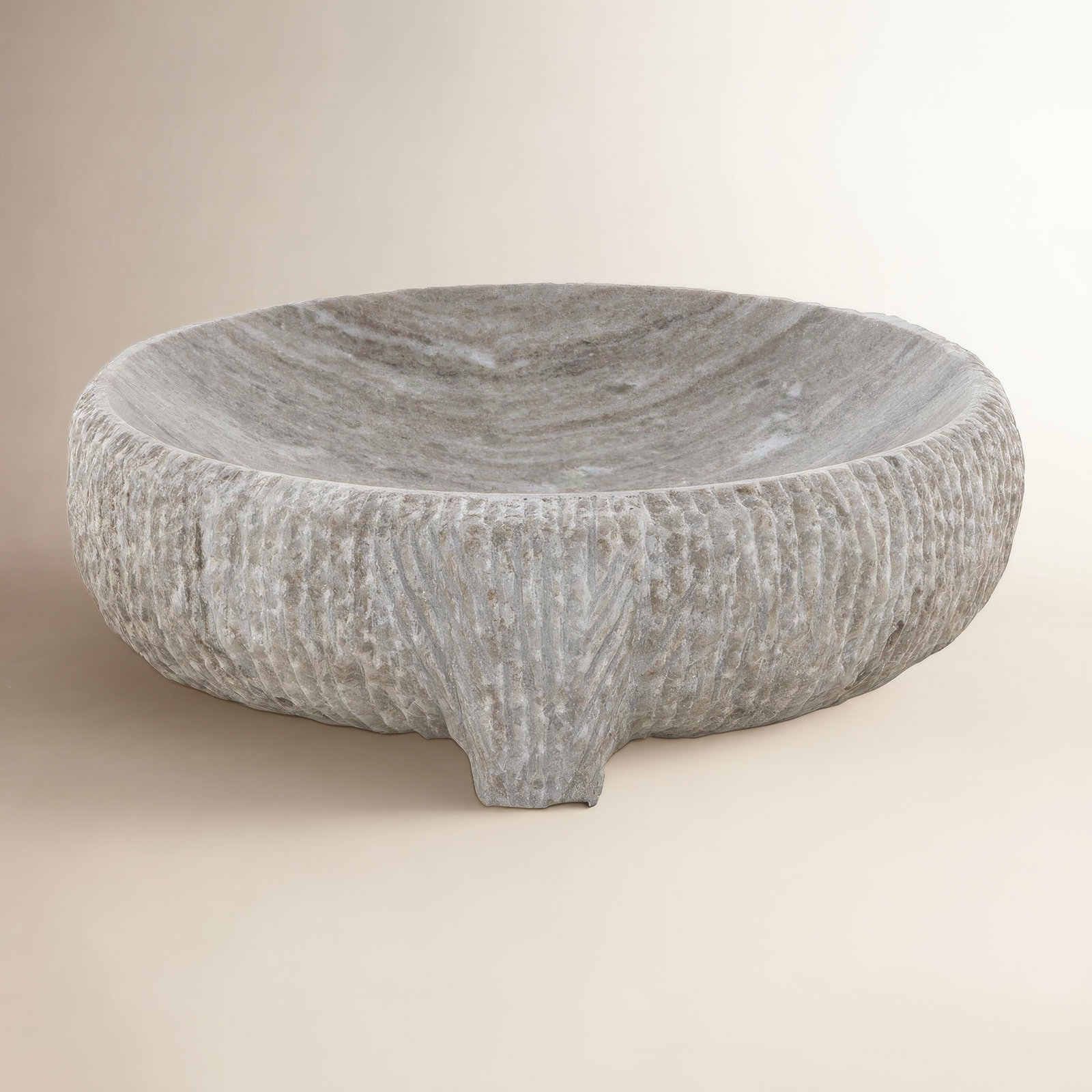 Montero Bowl, Antique White Marble