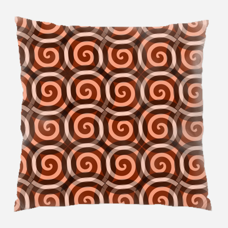 Coussin en bande, Rouge / Brun