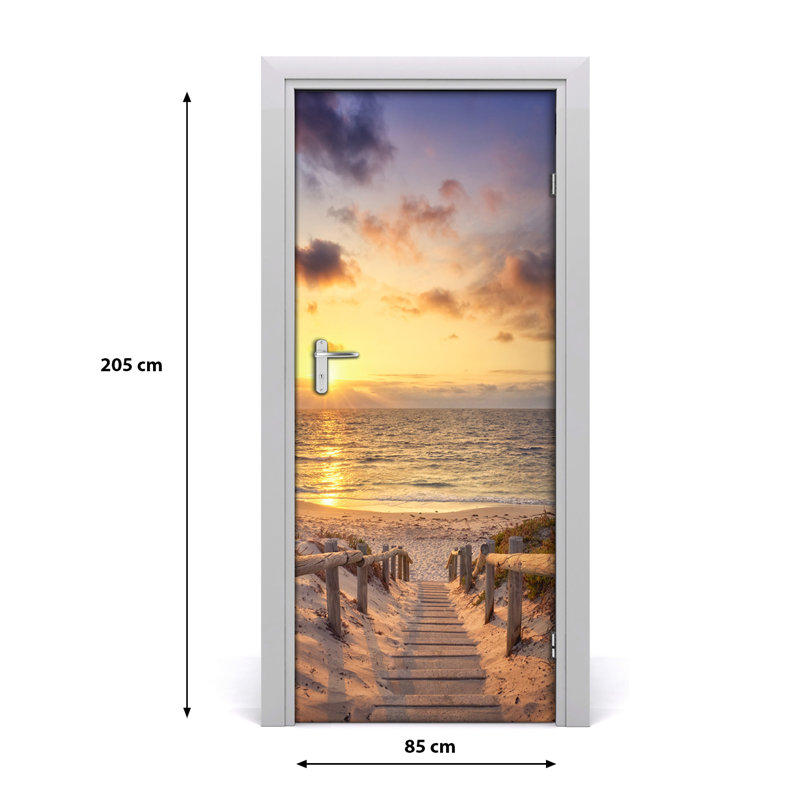 Path To Beach Door Decal