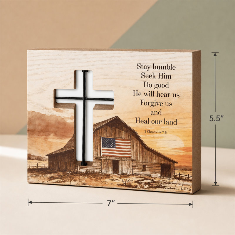 Tabletop Wire Plaque Barn Stay Humble