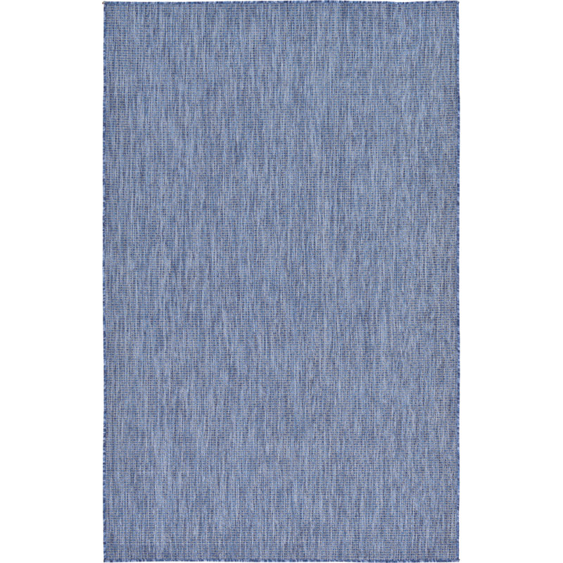Tapis intérieur / extérieur Avaughn, Rectangle 4 pi 1 po x 6 pi 1 po, Bleu