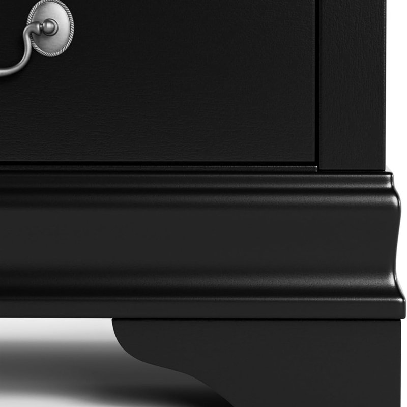 Boîtier de table de chevet à l'épreuve de la poussière avec tiroirs en queue d'aronde de style transitionnel 1pc, Noir