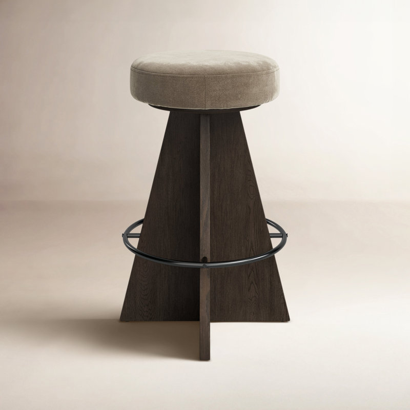Damon Swivel Stool-Sapphire Khaki-Counter, Brown, Gray, Counter Stool (27.75" Seat Height)