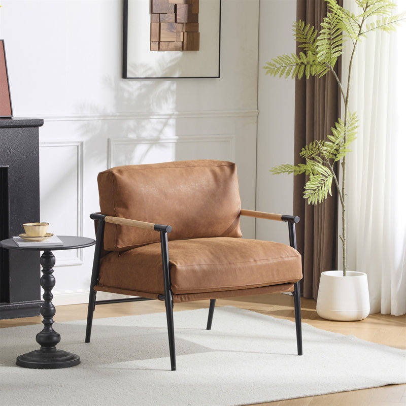 Chaise d'appoint moderne 27,56 po avec coussins moelleux
